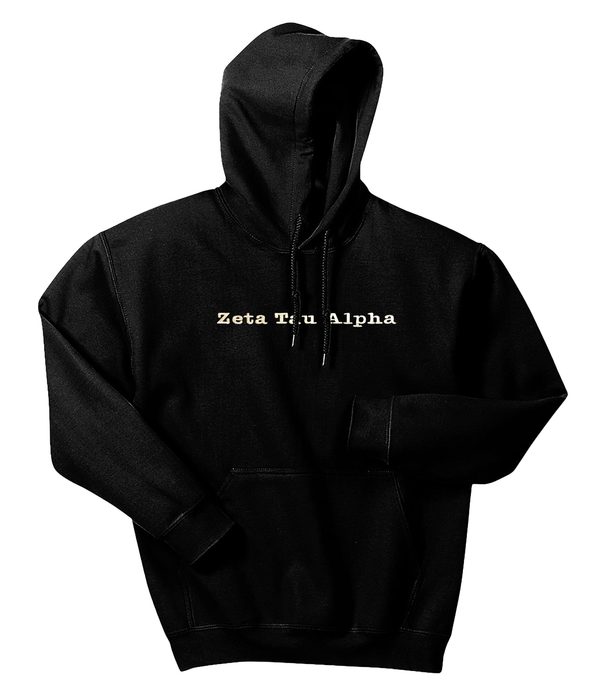 Sorority Typewriter Embroidered Letters Gildan Hoodie