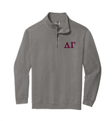 Sorority Comfort Colors Greek Letter Quarter Zip Sweatshirt