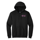 Phi Mu Sorority Embroidered Greek Letters Gildan Hoodie