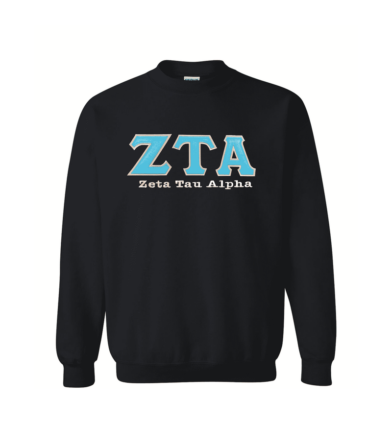 Sorority Greek Letter Gildan Crewneck With Additional Embroidery