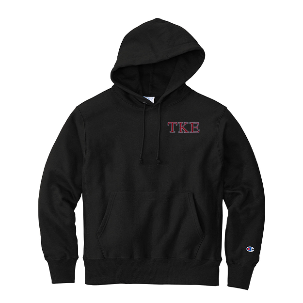 Tau Kappa Epsilon Fraternity Champion Reverse Weave Embroidered Greek Letter Hoodie