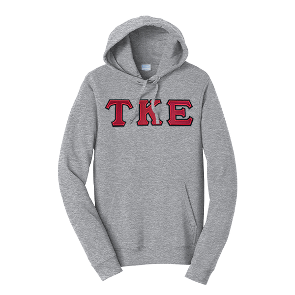 Premium Tau Kappa Epsilon Fraternity Satin Stitch Sewn on Greek Letter Fan Favorite Port and Company Hoodie