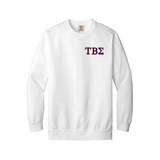 Tau Beta Sigma Comfort Colors Crewneck - Embroidered Greek Letters