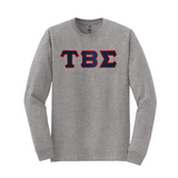 Tau Beta Sigma Long Sleeve T-shirt - Sewn on Greek Letters