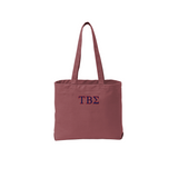 Tau Beta Sigma Tote Bag - Embroidered Greek Letters