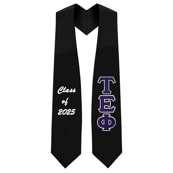 Custom Tau Epsilon Phi Fraternity Tackle Twill Greek Letter Graduation Stole