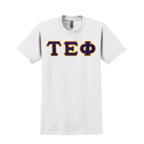 Tau Epsilon Phi Fraternity Sewn on Greek Letter Gildan T-shirt
