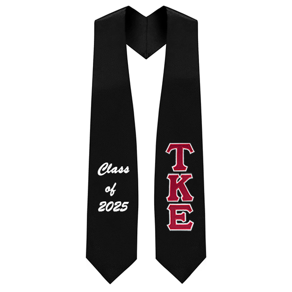 Custom Tau Kappa Epsilon Fraternity Tackle Twill Greek Letter Graduation Stole