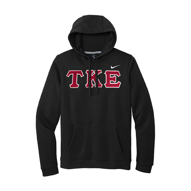 Represent your Tau Kappa Epsilon affiliation with this sharp Nike hoodie. Your distinguished ΤΚΕ Greek letters are sewn on with high-quality satin stitching for a polished, tackle twill appearance