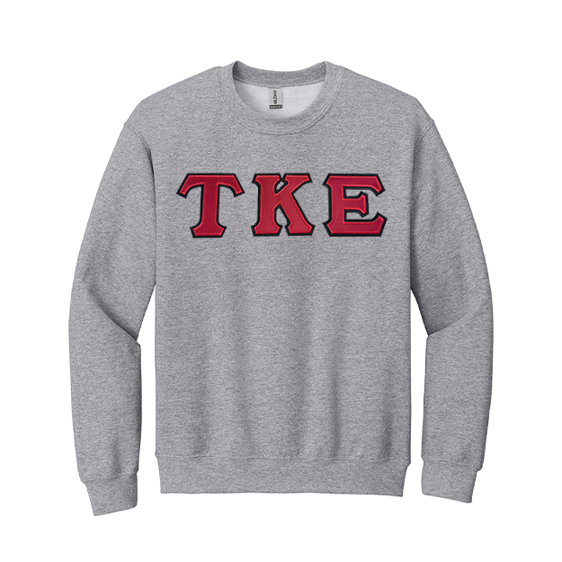 Fraternity Sewn on Greek Letter Gildan Crewneck Sweatshirt