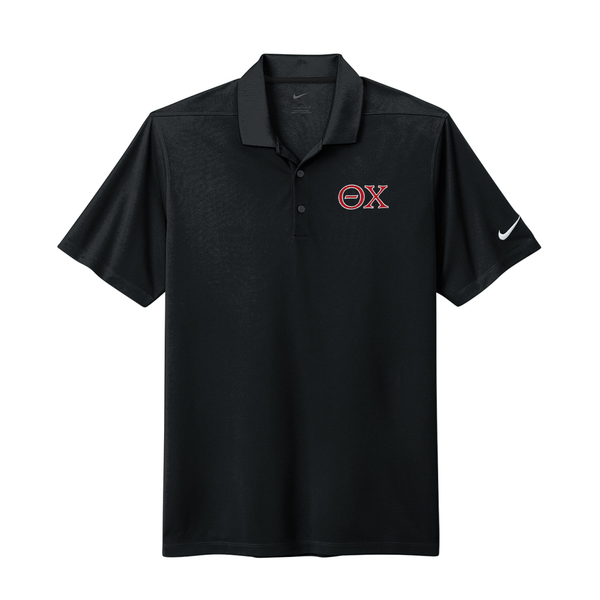 Represent your Theta Chi affiliation with this sharp embroidered Nike polo. Your distinguished Theta Chi Greek letters are finely embroidered on the left chest for a polished, lasting look. 
