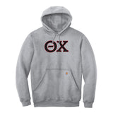 Represent your Theta Chi affiliation with this sharp Carhartt Midweight Hooded Sweatshirt. Your distinguished Theta Chi tackle twill Greek letters are sewn on with high-quality satin stitching for a polished, and premium appearance.
