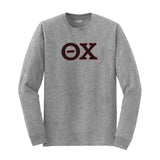 Represent your Theta Chi affiliation with this sharp Gildan long sleeve t-shirt. Your distinguished Theta Chi Greek letters are meticulously sewn on for a polished and lasting look.