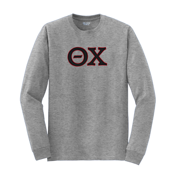 Represent your Theta Chi affiliation with this sharp Gildan long sleeve t-shirt. Your distinguished Theta Chi Greek letters are meticulously sewn on for a polished and lasting look.