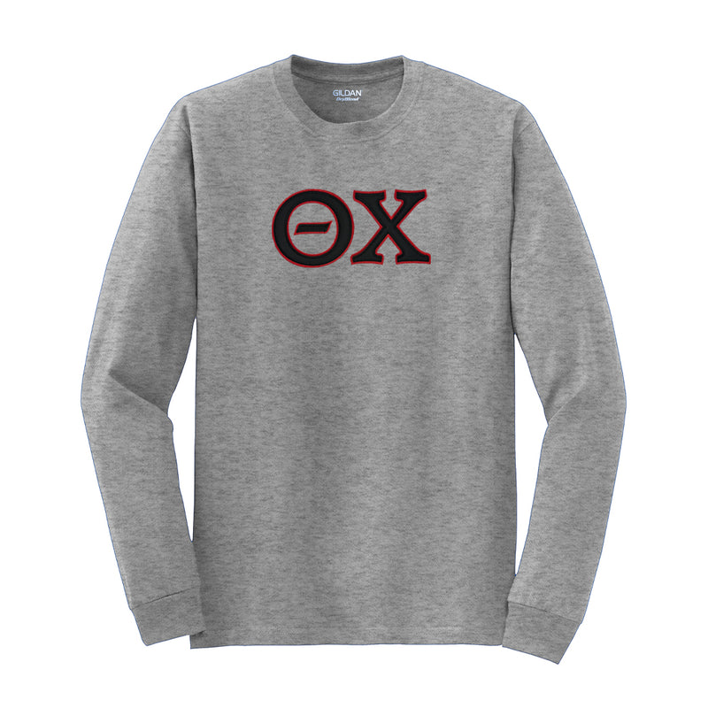 Represent your Theta Chi affiliation with this sharp Gildan long sleeve t-shirt. Your distinguished Theta Chi Greek letters are meticulously sewn on for a polished and lasting look.