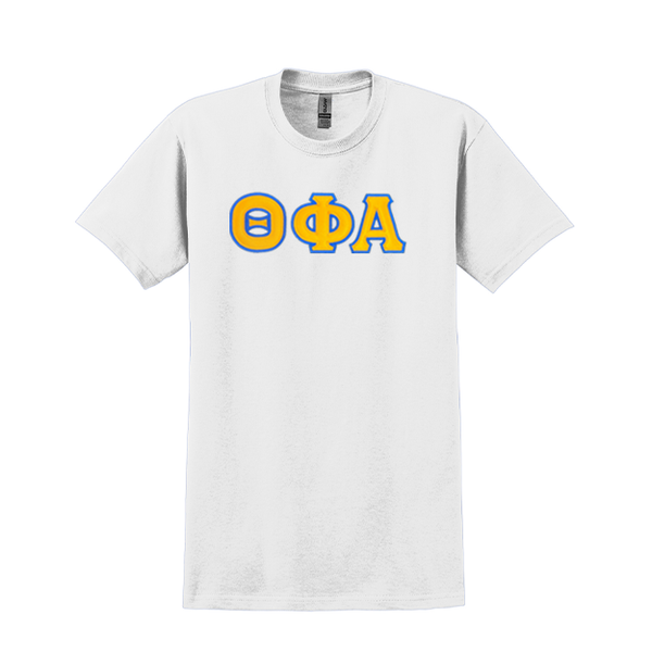 Theta Phi Alpha Sorority Sewn on Greek Letter Gildan T-shirt