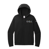 Theta Phi Alpha Sorority embroidered Greek letters on a high quality Nike Ladies Club Fleece Sleeve Swoosh Full-Zip Hooded Sweatshirt