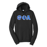 Premium Theta Phi Alpha Sorority Satin Stitch Sewn on Greek Letter Fan Favorite Port and Company Hoodie