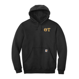 Theta Tau Fraternity Carhartt Embroidered Greek Letter Midweight Hooded Sweatshirt