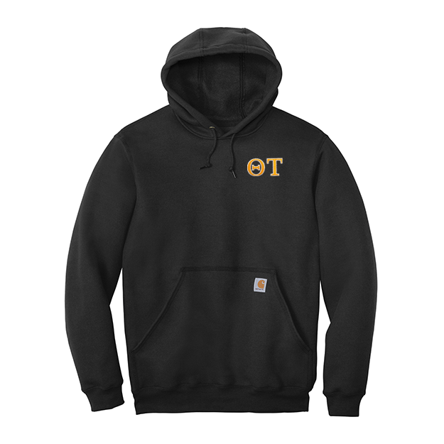 Theta Tau Fraternity Carhartt Embroidered Greek Letter Midweight Hooded Sweatshirt