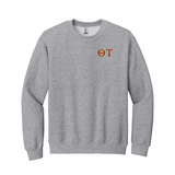 Theta Tau Embroidered Greek Letter Crewneck Sweatshirt