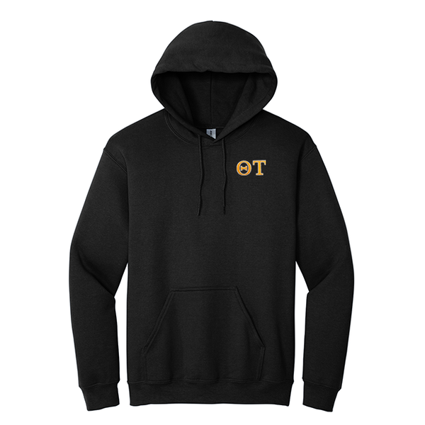 Theta Tau Fraternity Embroidered Greek Letters Gildan Hoodie