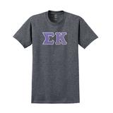 Sigma Kappa Sorority Sewn on Greek Letter Gildan T-shirt