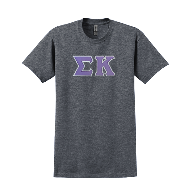 Sigma Kappa Sorority Sewn on Greek Letter Gildan T-shirt