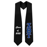 Zeta Beta Tau Fraternity Tackle Twill Greek Letter Graduation Stole