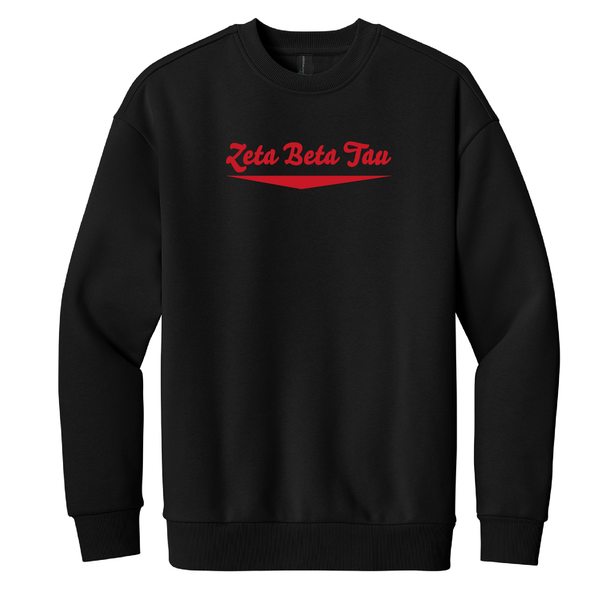 Zeta Beta Tau Fraternity Embroidered Baseline Crewneck Sweatshirt