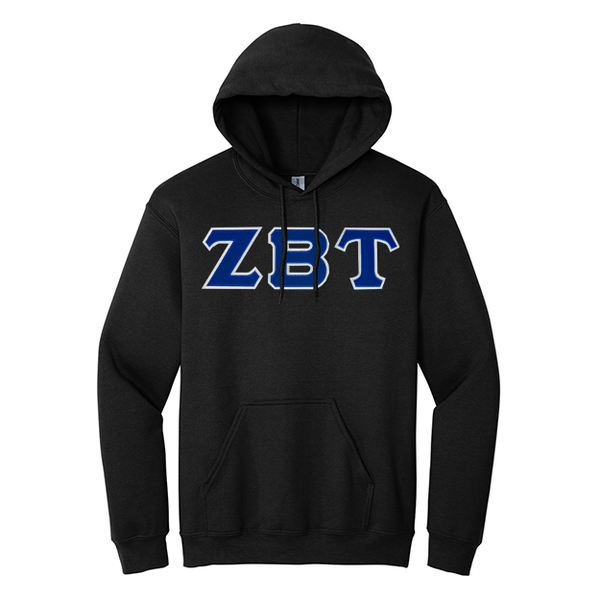 Zeta Beta Tau Fraternity Sewn on Greek Letter Gildan Hoodie