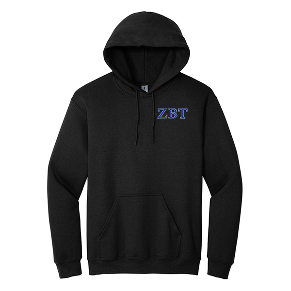 Zeta Beta Tau Fraternity Embroidered Greek Letters Gildan Hoodie
