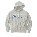 Sigma Tau Gamma Fraternity Champion Reverse Weave Greek Letter Hooded Sweatshirt