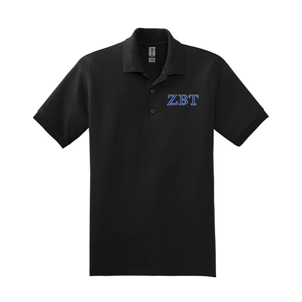 Zeta Beta Tau Fraternity Embroidered Greek Letter Gildan Polo