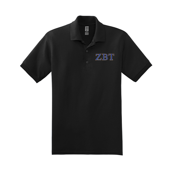 Zeta Beta Tau Fraternity Embroidered Greek Letter Gildan Polo