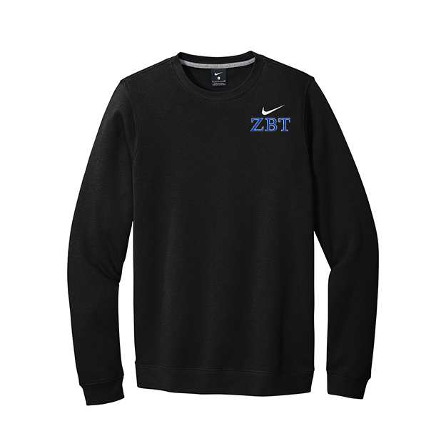 Zeta Beta Tau Fraternity Nike Embroidered Greek Letter Crewneck Sweatshirt
