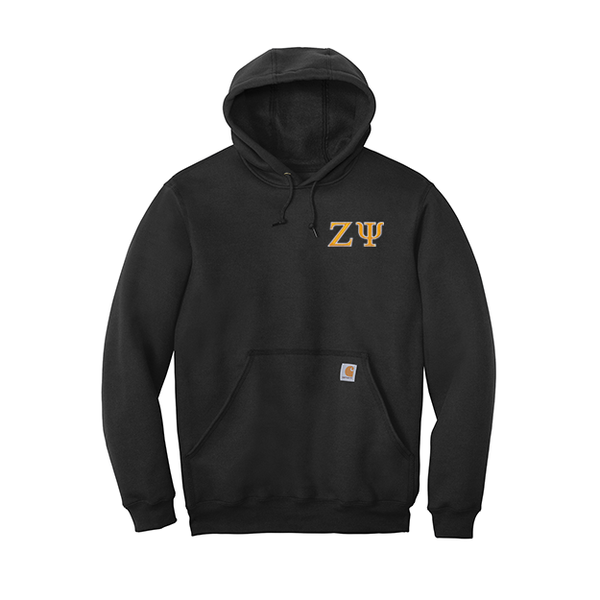Zeta Psi Fraternity Carhartt Embroidered Greek Letter Midweight Hooded Sweatshirt