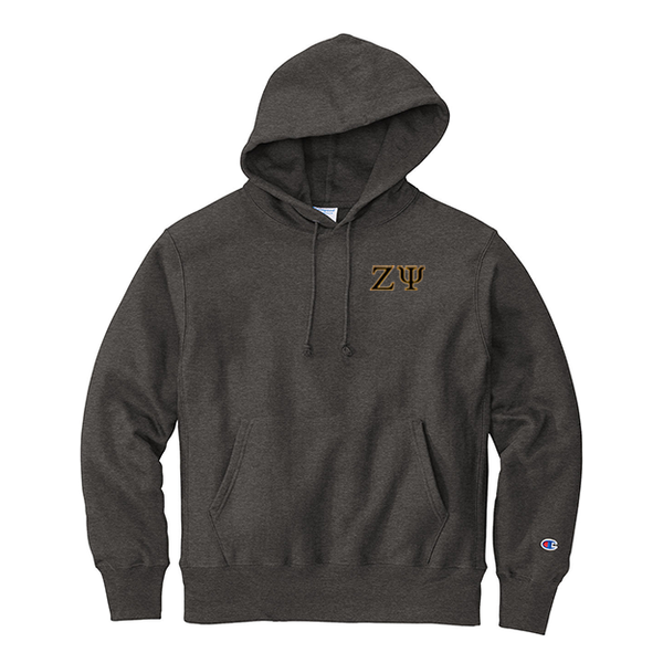 Zeta Psi Fraternity Champion Reverse Weave Embroidered Greek Letter Hoodie