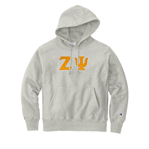 Zeta Psi Fraternity Champion Reverse Weave Greek Letter Hooded Sweatshirt&nbsp;