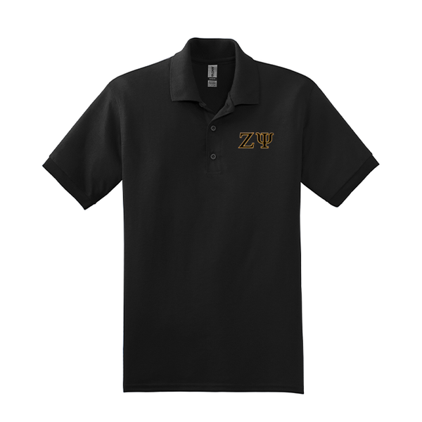 Zeta Psi Fraternity Embroidered Greek Letter Gildan Polo