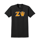 Zeta Psi Fraternity Sewn on Greek Letter Gildan T-shirt