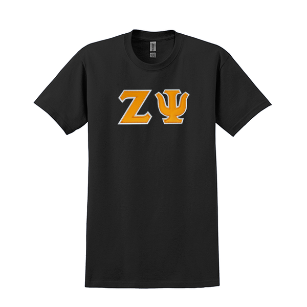 Zeta Psi Fraternity Sewn on Greek Letter Gildan T-shirt