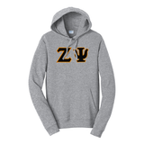 Premium Zeta Psi Fraternity Satin Stitch Sewn on Greek Letter Fan Favorite Port and Company Hoodie