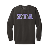 Zeta Tau Alpha Sorority Comfort Colors Greek Letter Crewneck Sweatshirt