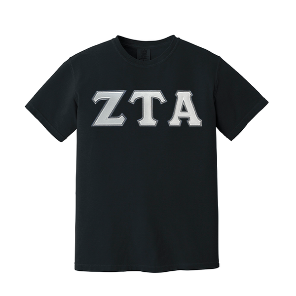 Zeta Tau Alpha Sorority Greek Letter Comfort Colors T-shirt