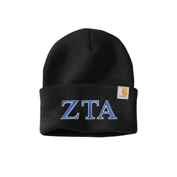 Zeta Tau Alpha Sorority Embroidered Greek letters Carhartt Watch Cap