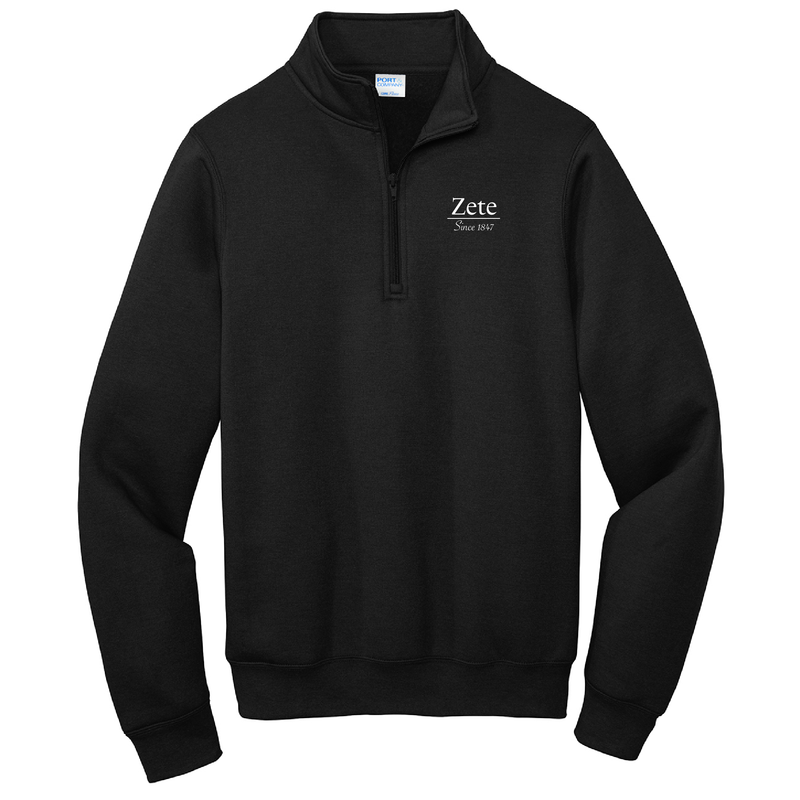 Zeta Psi Fraternity Embroidered Established Quarter Zip Sweatshirt
