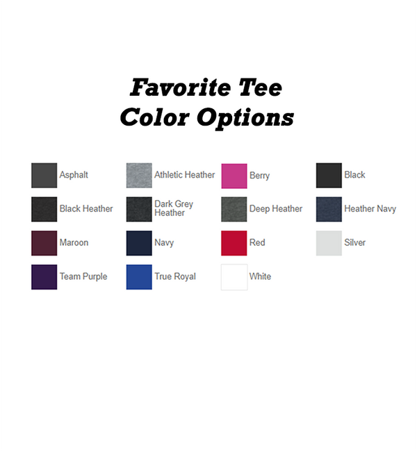 Sorority Greek Letters BELLA+CANVAS Favorite T-shirt color options