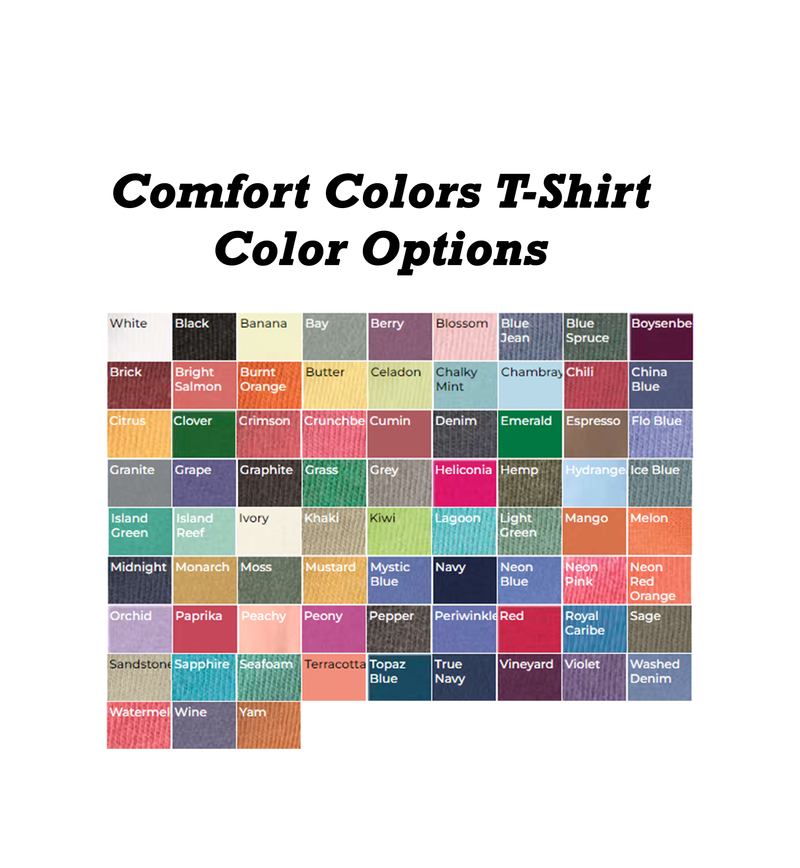 Comfort Colors T-shirt Sewn on Greek Letters