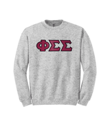 Sorority Crewneck Sweatshirt Sewn on Greek Letters Satin Stitch